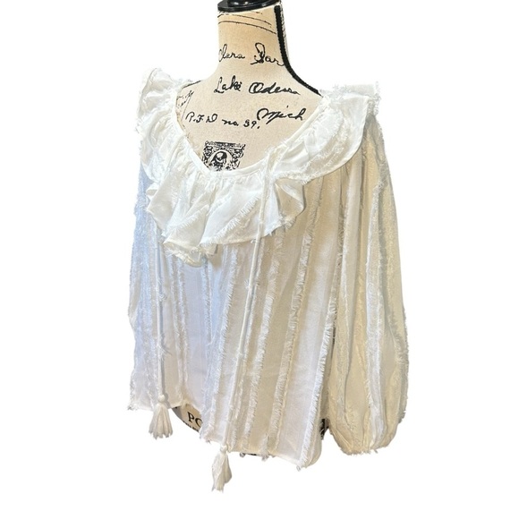 NWT Goldie Lew Olsen Blouse Ruffled Lace Blouse Sz Small - Picture 2 of 10